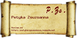 Petyka Zsuzsanna névjegykártya